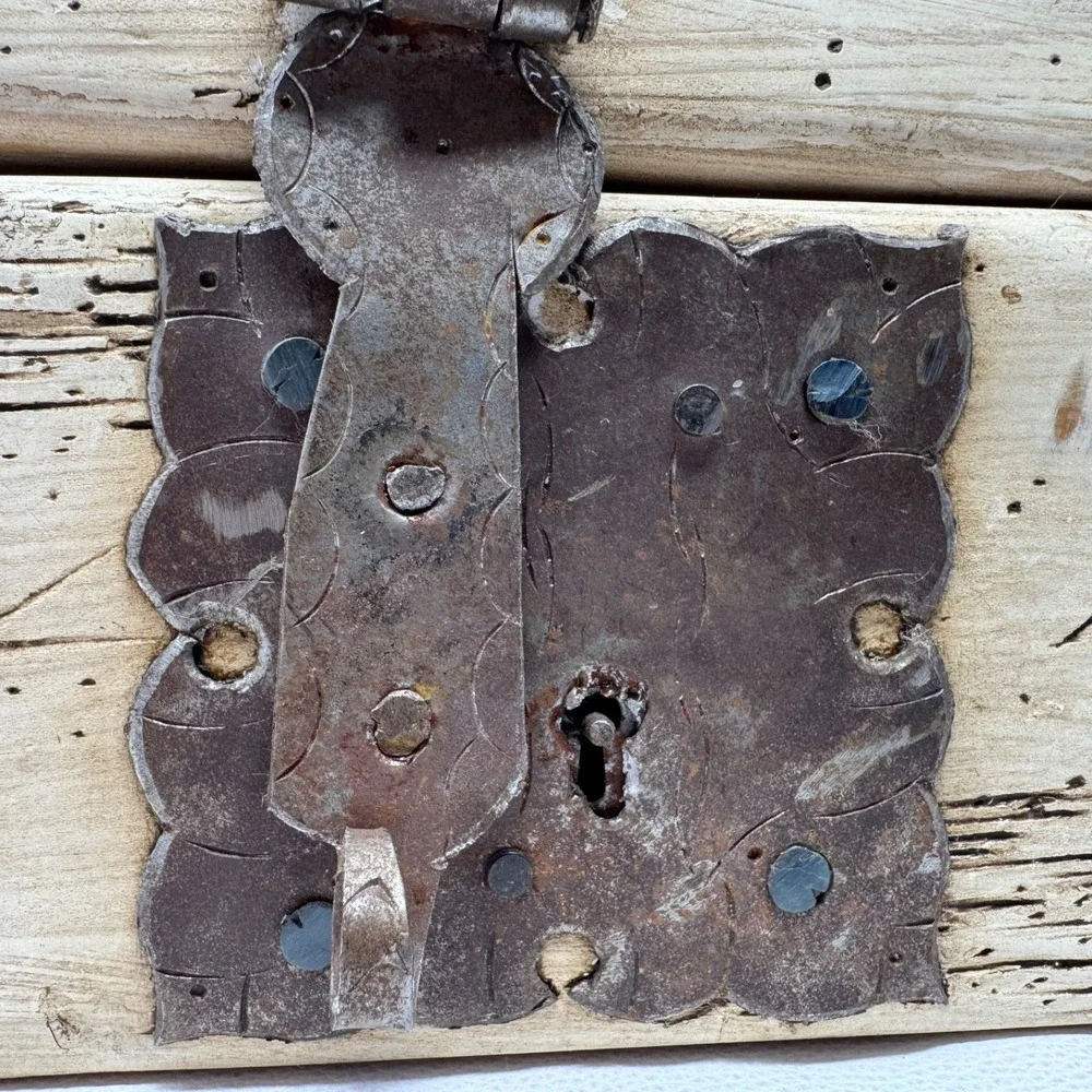 Vintage Wood Cigar Box Locking Hasp NORMA Hinges Distressed No Key 8in